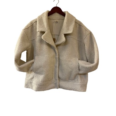 NWT Marine Layer Womens Quebec Sherpa Jacket Antique White Retail $198 Large