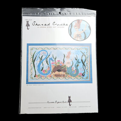 CROSS EYED KAT CROSS STITCH CHART: SHARED CACHE MERMAID, SEA DRAGON     BM