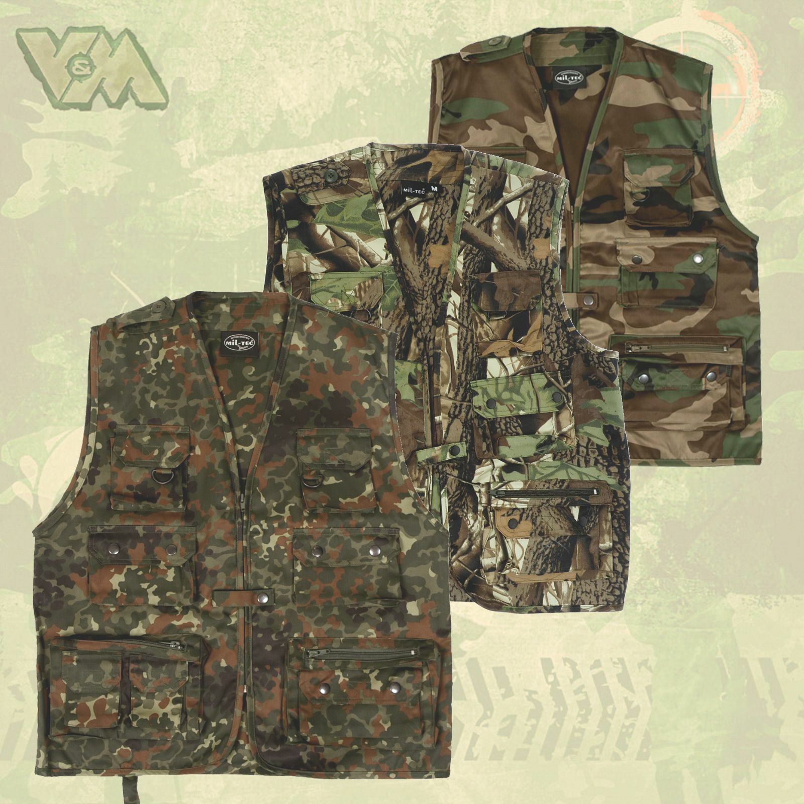 JAGDWESTE ANGLERWESTE ARMEE WESTE OUTDOOR TREKKING MULTIFUNKTIONSWESTE BW NATO