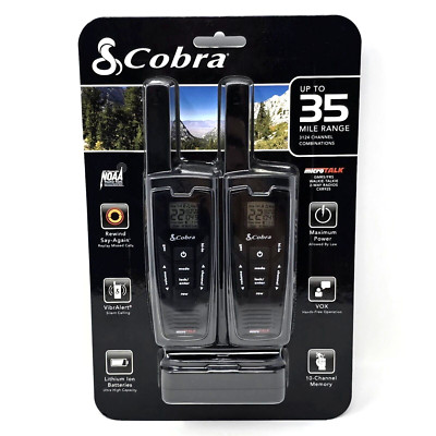 Cobra microTALK CXR925 2-Way Radios GMRS/FRS 35 Mile Range 22 Channels NOAA NEW