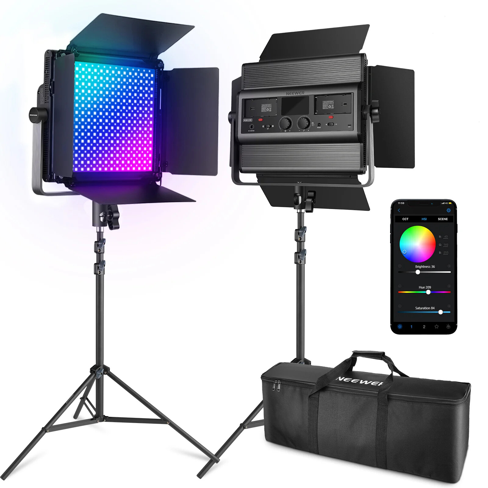 NEEWER 1 Pack RGB1200 LED Video Light - OPEN BOX