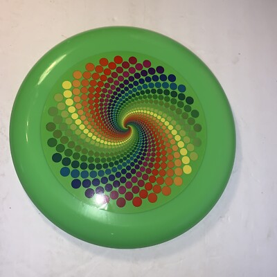 Frisbee Green Spiral 9  Flying Disc Pet Play Day Athletic Sports Swirl (11 Set)