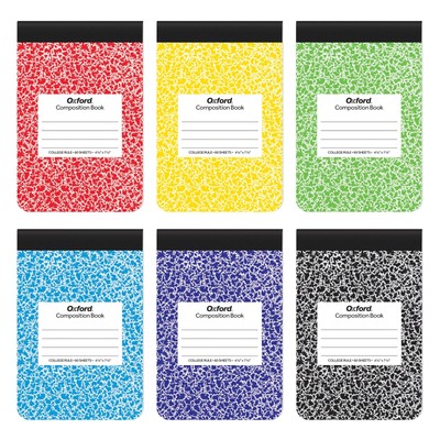 Jr. Composition Notebooks, Half Size, Top Bound, 7-1/2 x 4-7/8, College