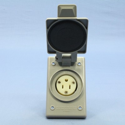 Leviton INDUSTRIAL Flanged Outlet Weather Resistant Cover 5-15 15A 125V 5279-FWP