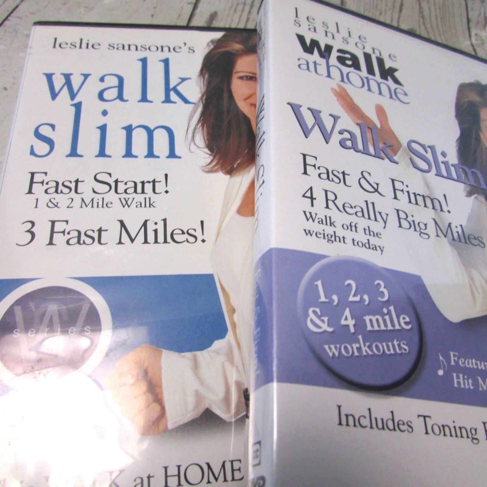 Leslie Sansone DVDs Lot of 2 WALK SLIM Walk At Home Program 3 Miles 4 Miles