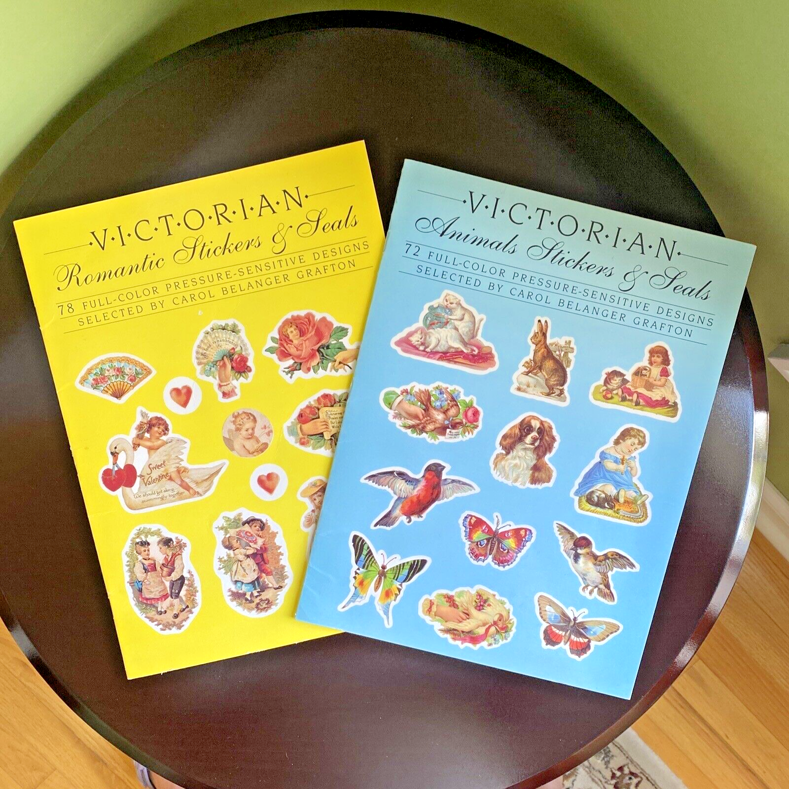 Victorian Romantic & Animal Stickers & Seals 131 Full Color Designs SET OF 2