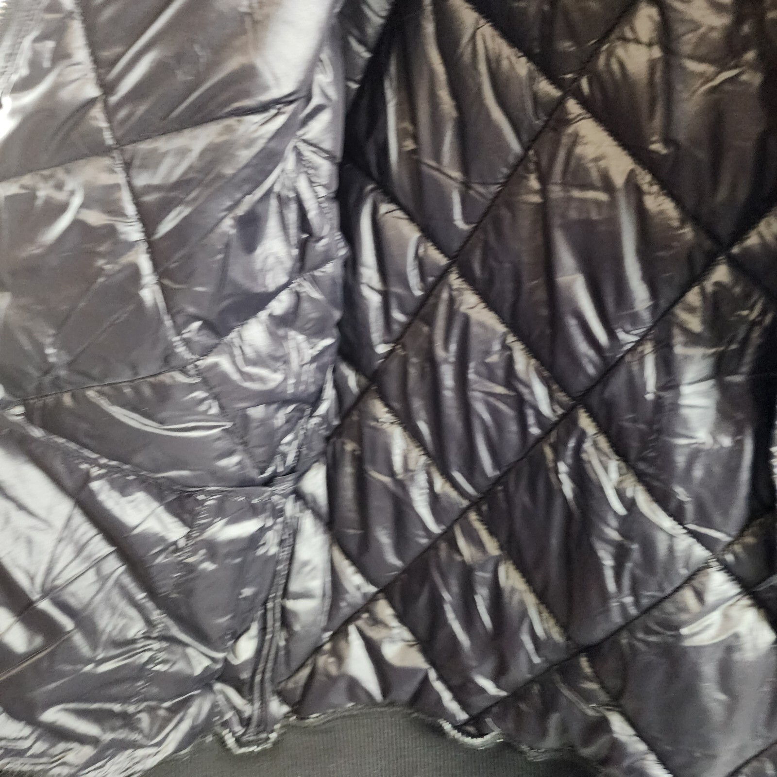 Rails Shay Diamond Quilted Jacket Womens XS Black Faux Shearling Collar Full Zip - Picture 6 of 17