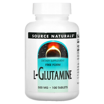 Source Naturals L-глютамин 500 мг 100 таблеток без молочных продуктов, без яиц,