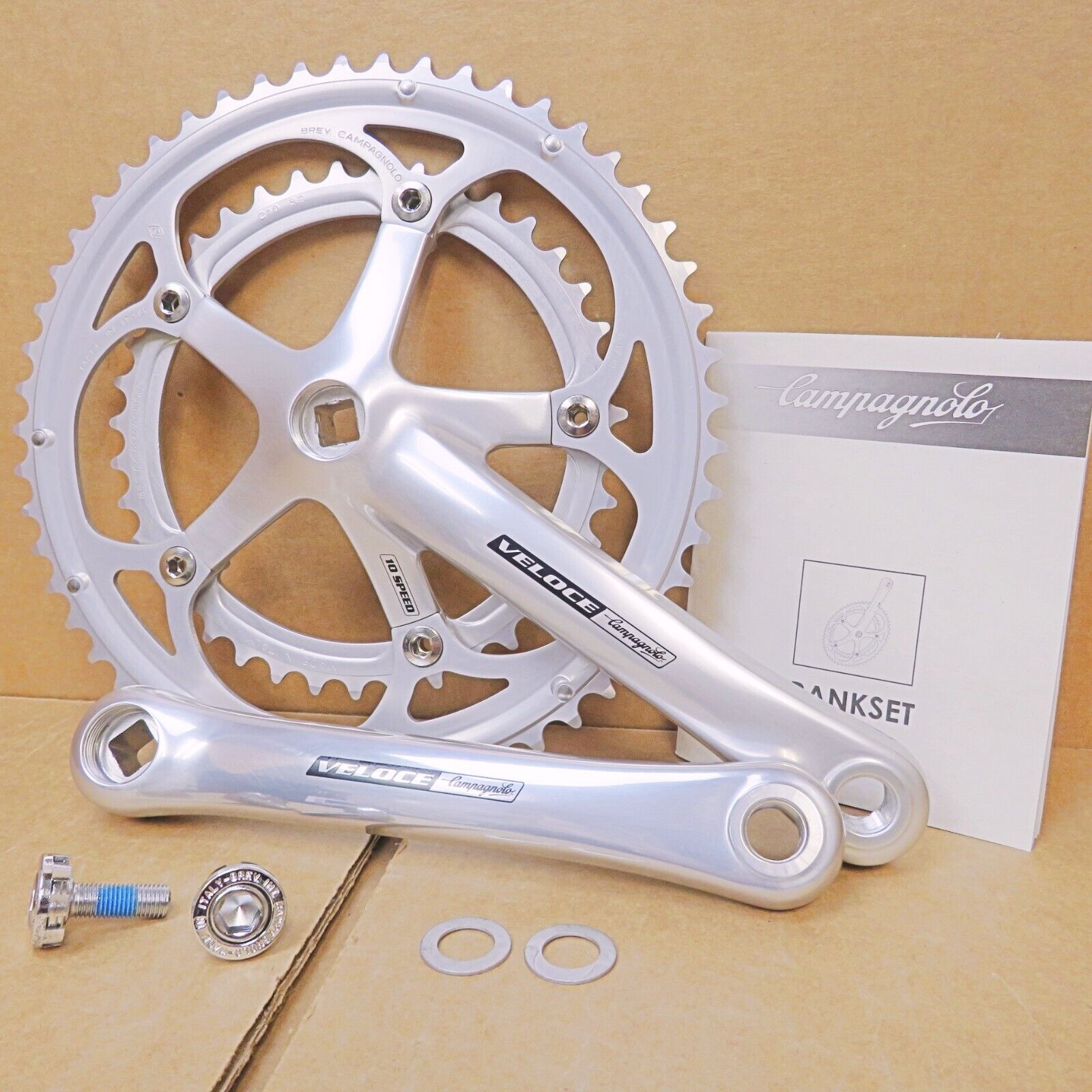 New-Old-Stock Campagnolo Veloce (172.5 mm) Crankset with New-Old-Stock Campagnolo Veloce (172.5 mm) Crankset with