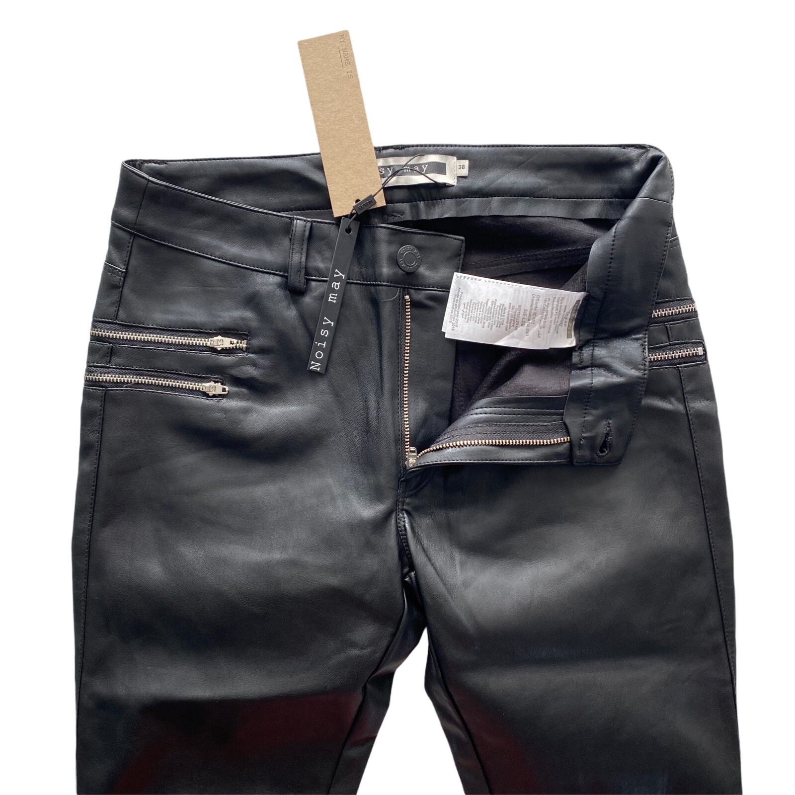 Брюки Noisy may Black Faux leather 