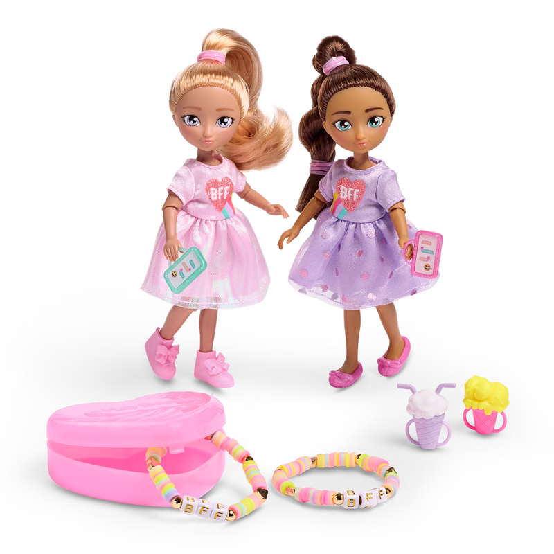 Ruby & Violet 5.5-Inch Fashion Dolls & Friendship Bracelets, Kids Ages 3 & Up