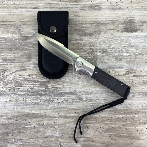 , 4 Inch D2 Steel Folding Knife With Sheath, G10 Handle