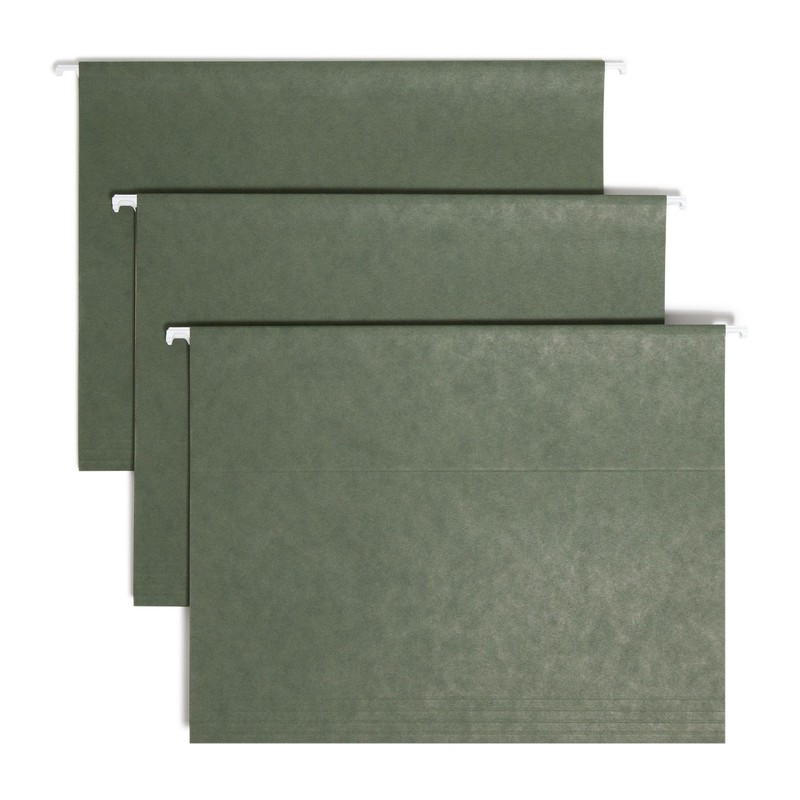Smead 25-Pack Green Hanging File Folders  Letter Size (11-3/4