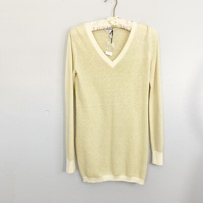 ALAIN MANOUKIAN Barcelona Spain Womens Gold Metallic Tunic Sweater Size Small
