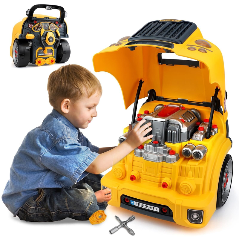 Large Truck Engine Toy, Kids Mechanic Repair Set for Boys Ag