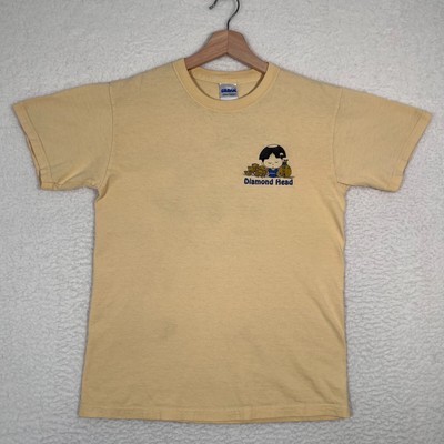 Diamond Head Restaurant Shirt Mens Size Small Yellow Hawaii Graphic Vintage Y2K