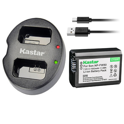 Kastar Battery Dual USB Charger for Sony NP-FW50 & Sony α7S α7S II α7RII α7sII