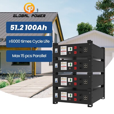 Global Power UL9540A Approved 51.25V 100Ah LiFePO4 Lithium Battery Solar Power