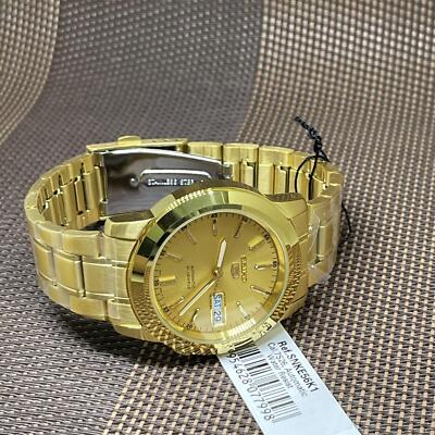Pre-owned Seiko 5 Snke56k1 Automatic Gold Tone Stainless Steel Analog Men's Dress Watch