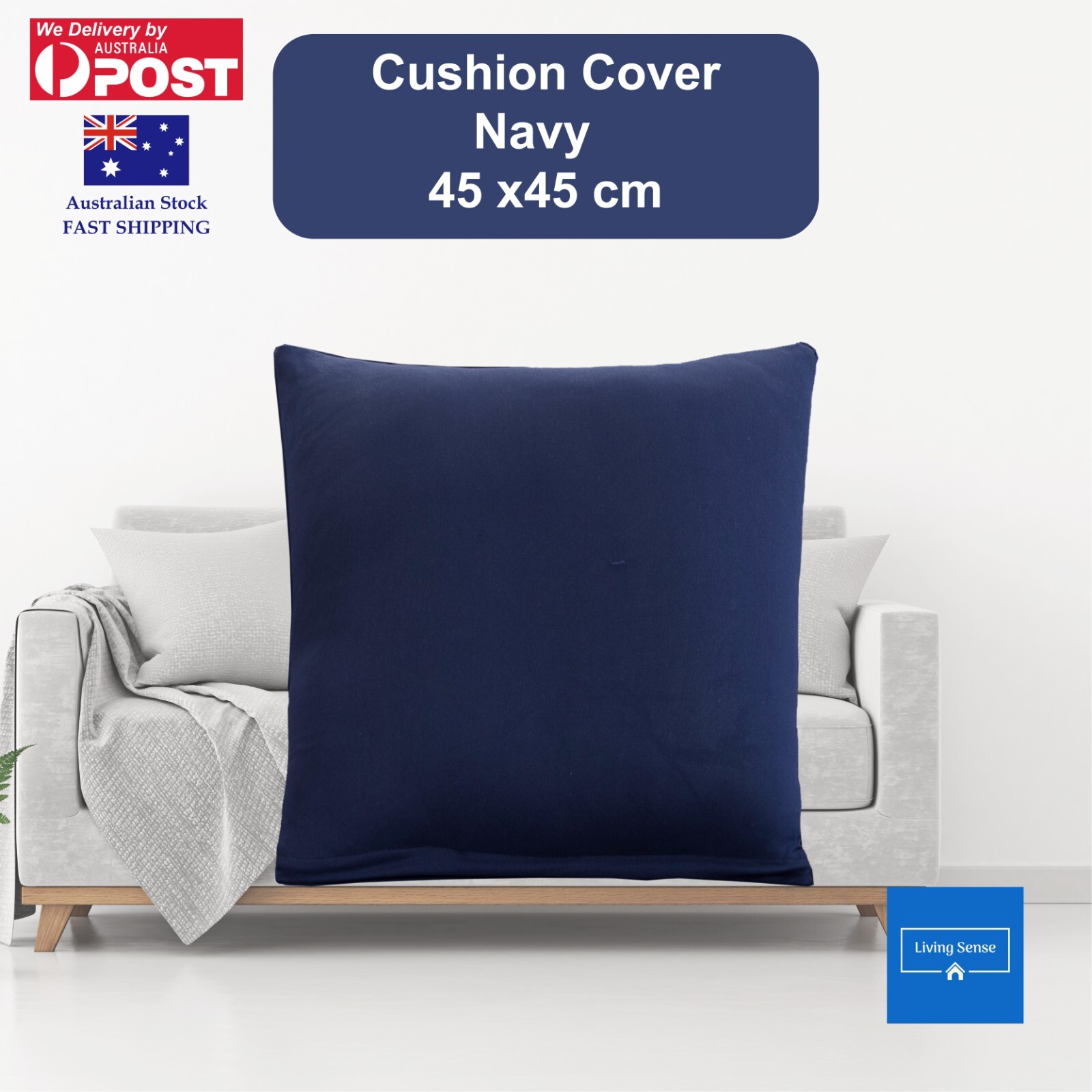 Sofa Cushion Cover 45x45cm Plain Solid Colour Throw Pillow Case Cushion Cases - Picture 5 of 5