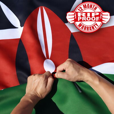Anley 3x5 Ft Kenya Flag Rip-Proof Double Sided 3-Ply Republic of Kenya Flags