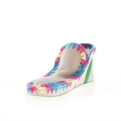 MOU MOU DAMEN SCHUHE BEIGE (CHALK) SUEDE SUMMER ESKIMO SNEAKER STIEFELETTEN