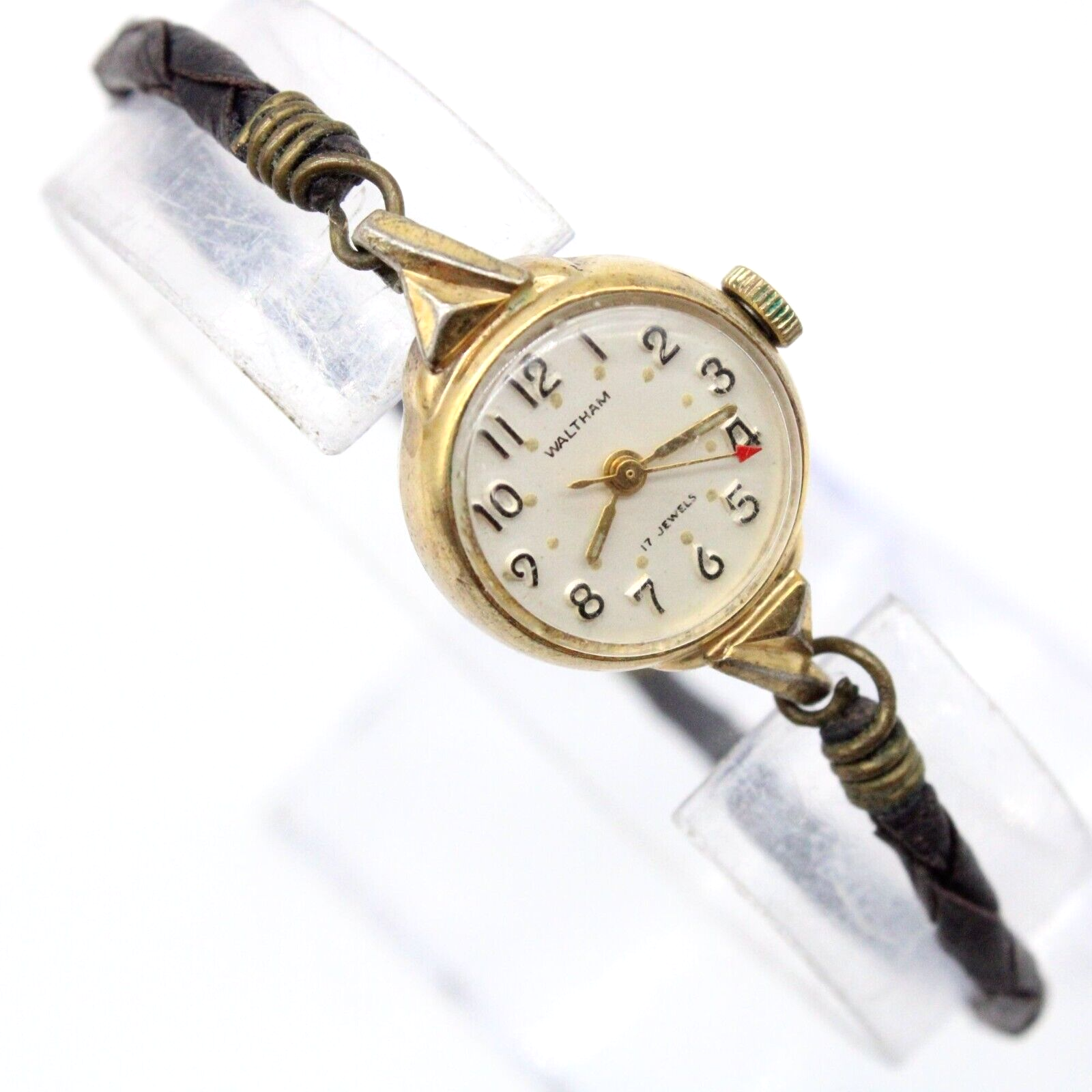 Vintage Waltham Watch Womens Gold Tone Stainless Steel 17 Jewels