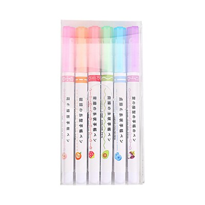 Line Outline Pens 6 Colors Self Outline Metallic Markers Glitter Writing