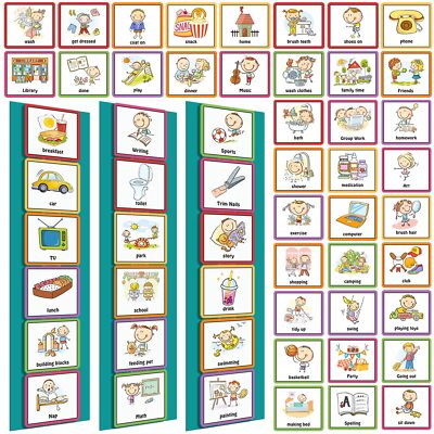 Visual Schedule for with Autism Daily Routine Chart Schedule Board Autism Lea...