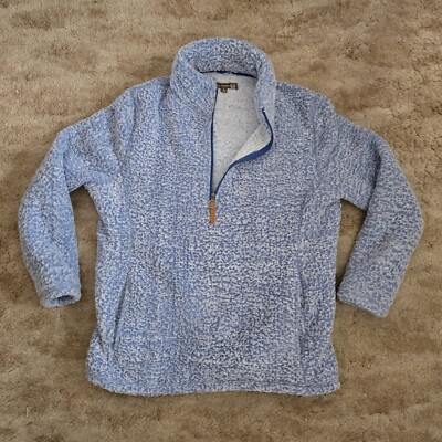 Victory Outfitters Womens Partial Zip Pullover Comfy Soft Sweater Blue Size L