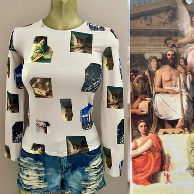ZARA Unique NWT Wearable Art APOTHEOSIS of HOMER Italian Photo Print TOP Size S