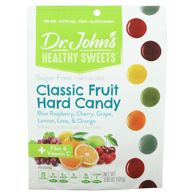 Classic Fruit Hard Candy, + Fiber & Vitamin C, Sugar Free, 3.85 oz (109 g)