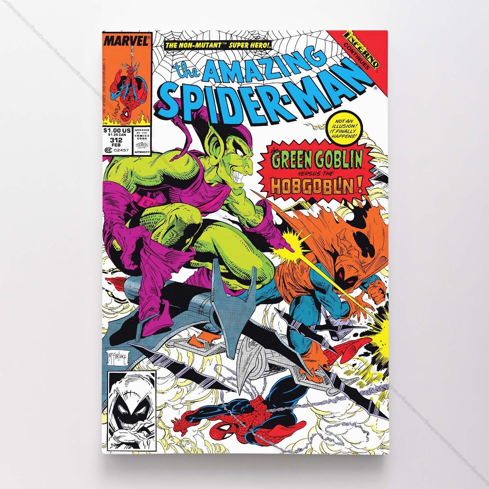 The Amazing Spider-Man #312 Poster Canvas Spiderman Marvel Comic Book Print