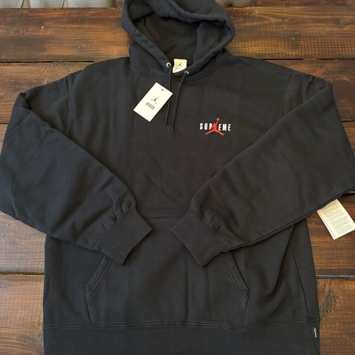 Pre-owned Supreme X Jordan Hoodie Sweatshirt Black Fw24 Size Small Hf0836-010