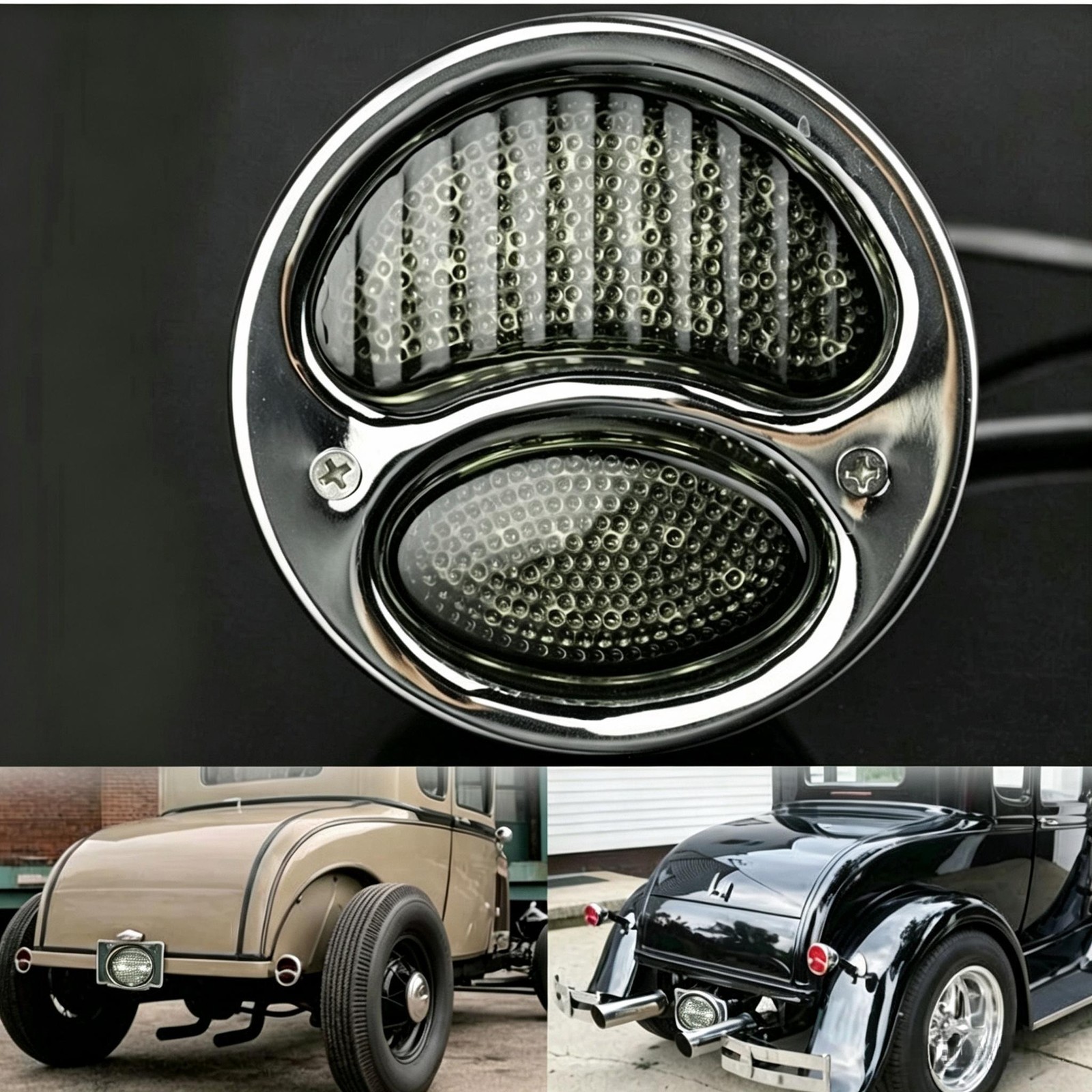 Fit For Ford Model A/AA Base Custom 1928-1931 Chrome Retro Brake Stop Tail Light