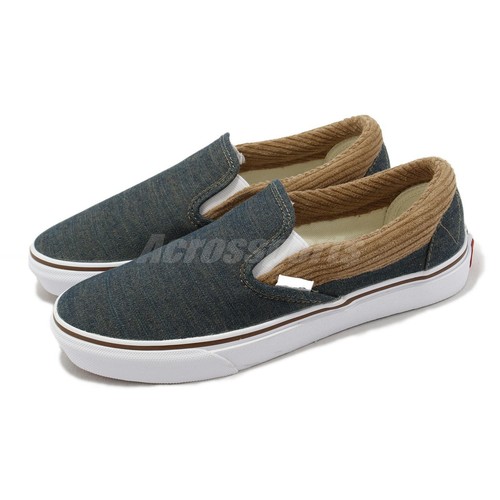 

Мужская повседневная обувь унисекс Vans V98CF Remix Slip-On Denim Blue Corduroy 629070-0002, Серый, V98cf Remix Slip-on