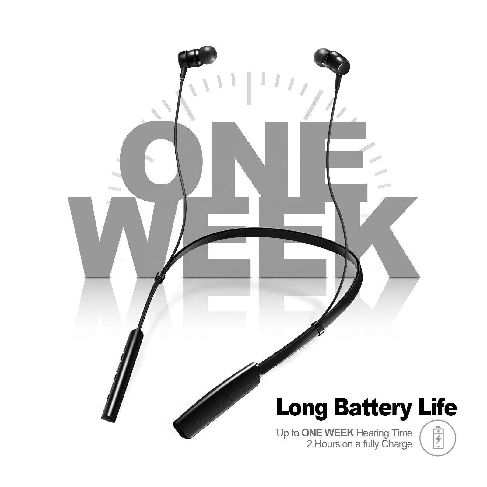 JINGHAO Rechargeable Hearing Aids Wireless Neckband Amplifier for Seniors US