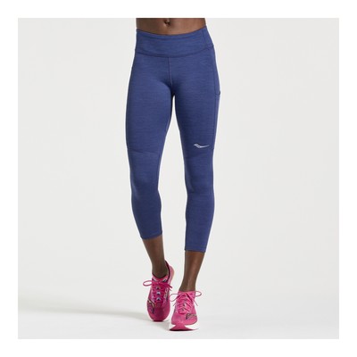 Saucony Women Fortify Crop Tight Sodalite Heather L Apparel