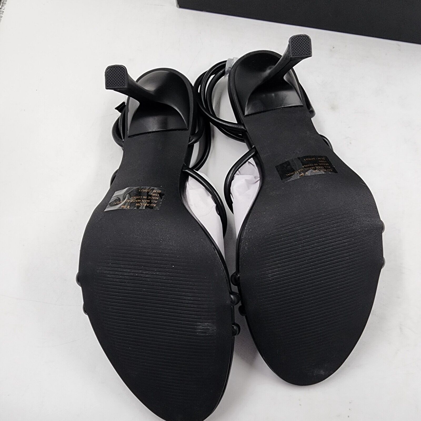 AQUA Arlow Ankle Strap High Heel Sandals Women's 9.5 Black Buckle Strap Closure - Picture 7 of 14