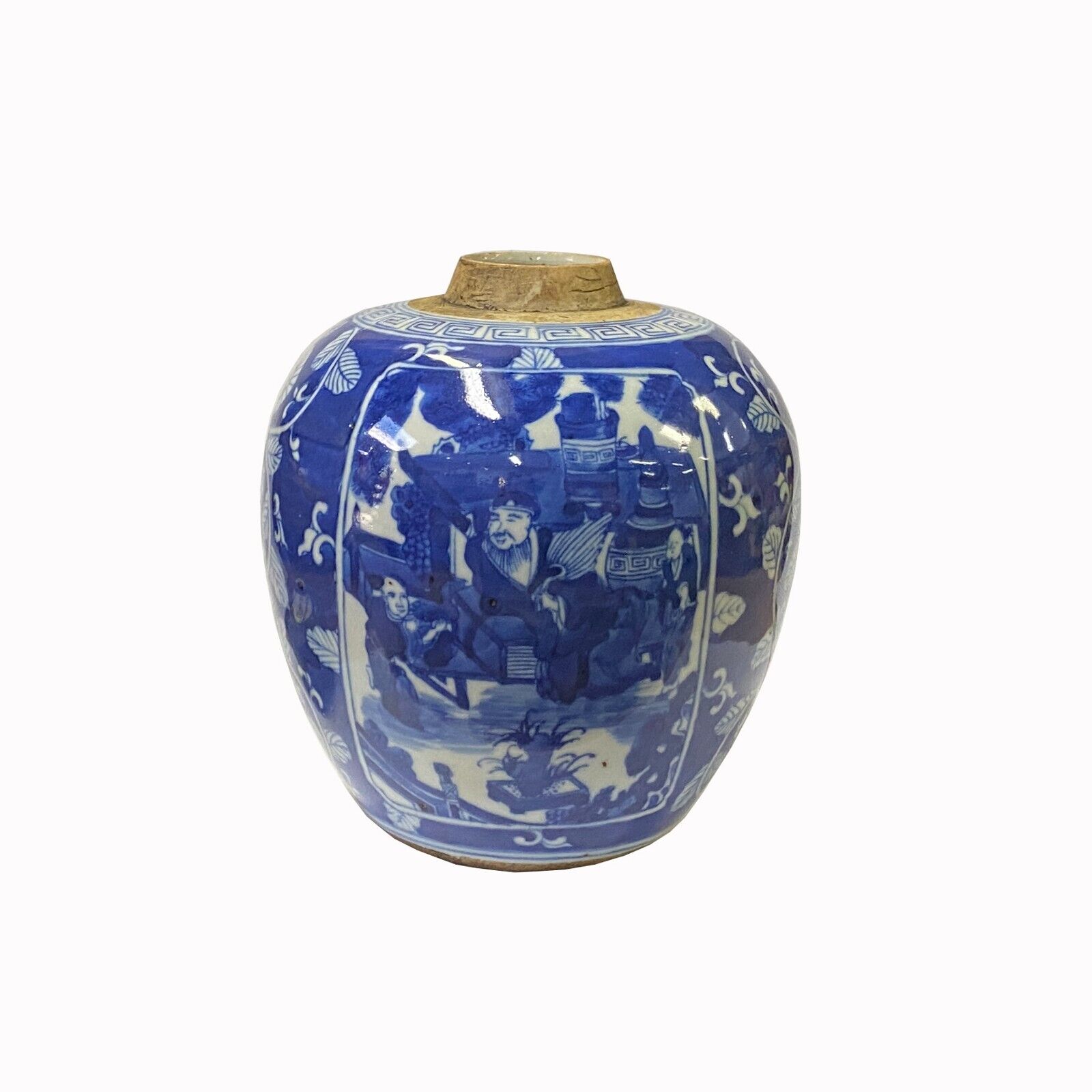 Oriental Handpaint People Theme Small Blue White Porcelain Ginger Jar ws2313S Oriental Handpaint People Theme Small Blue White Porcelain Ginger Jar ws2313S