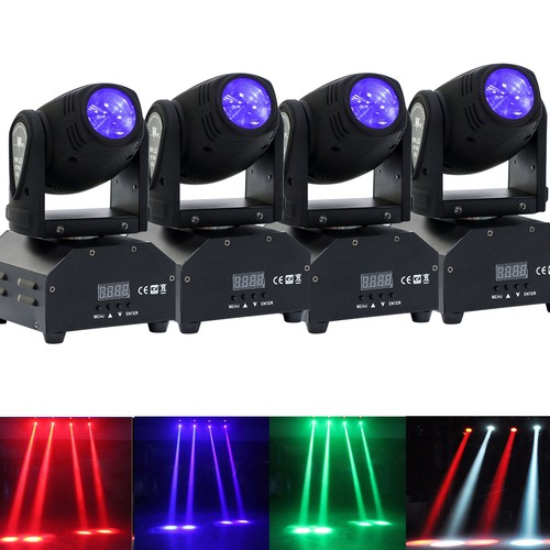 4pcs 60w Led Mini Moving Head Beam Lights Dmx512 Stage Lighting Party Dj Light