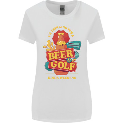 Beer and Golf Kinda Weekend Funny Golfer Womens Wider Cut T-Shirt