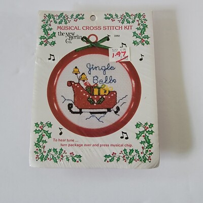 New Berlin Musical Cross Stitch Jingle Bells Ornament Kit NEW SEALED