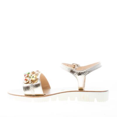 ROBERTO SERPENTINI ROBERTO SERPENTINI DAMEN SCHUHE PLATIN LEDER JUWEL SANDALEN MADE IN ITALY KEIL