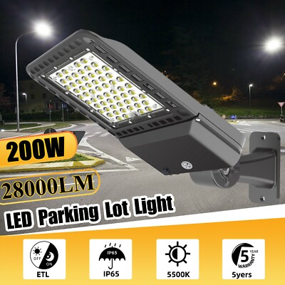 200/300W LED Parking Lot Light with Dusk-to-Dawn Photocell Commercial Area Light