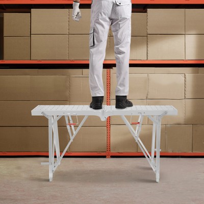 Portable Folding Scaffolding Platform, Adjustable Work Bench, Portable Step Stoo