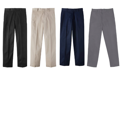 Boys School Uniform Pants New Size 18 22 Regular Husky Flat Front Style