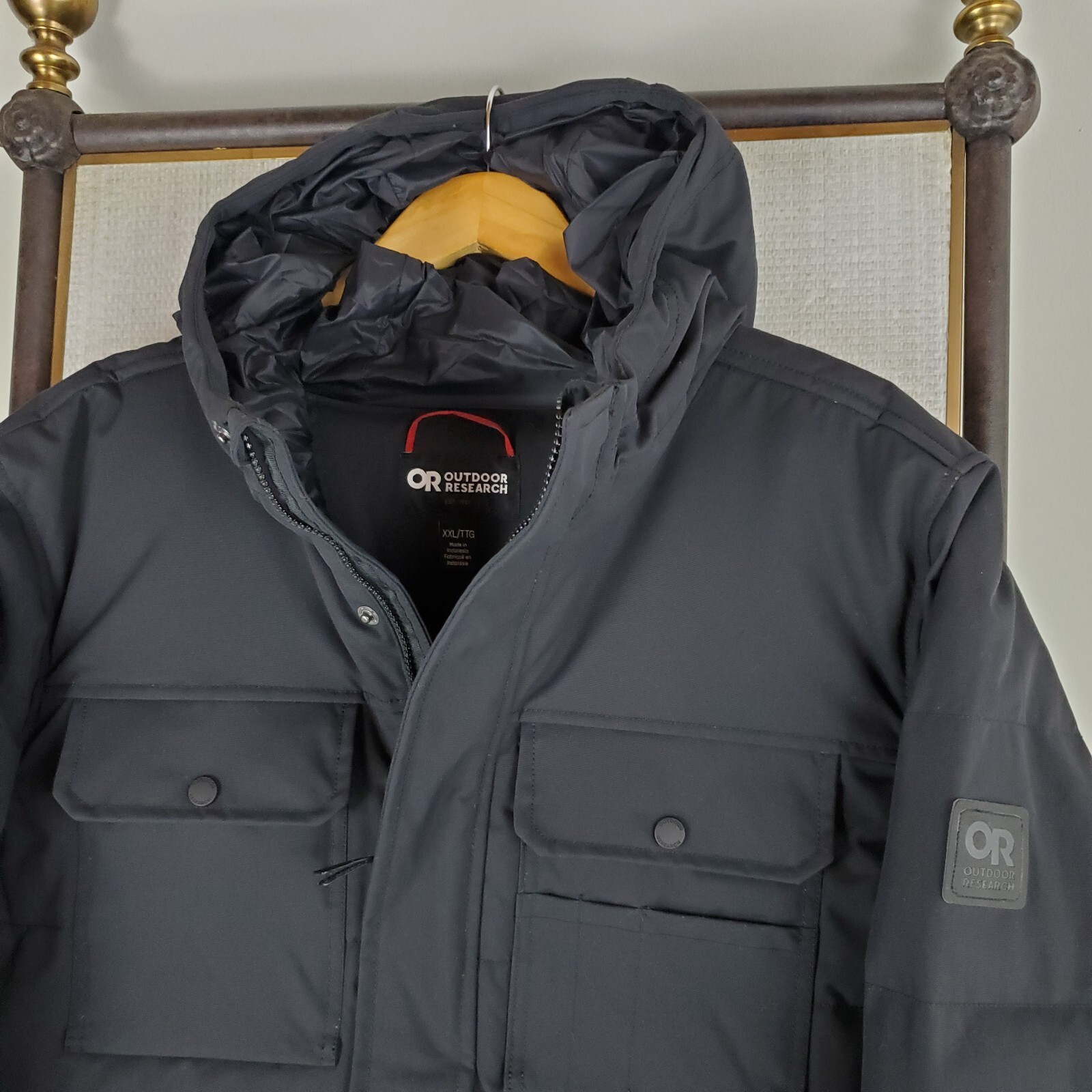 Pre-owned Outdoor Research $349  Size 2xl Mens Jacket 700 Duck Down Canvas Coat Black