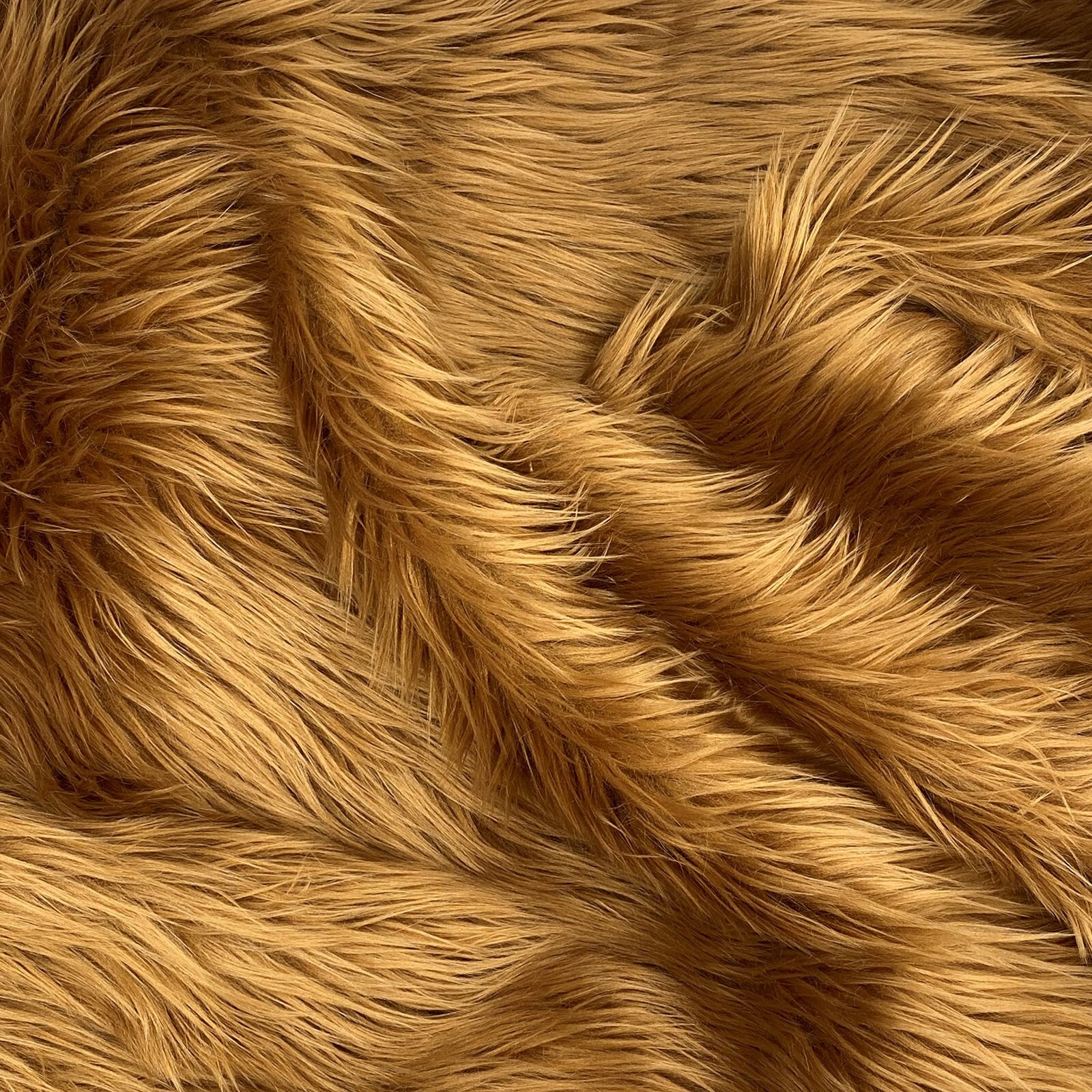 Light Brown Mohair Shaggy Faux Fur Fabric By The Yard ( Long Light Brown Mohair Shaggy Faux Fur Fabric By The Yard ( Long