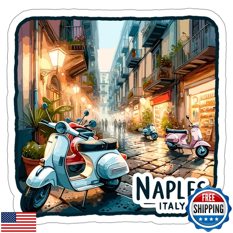Naples Italy Sticker Travel Outdoors Decal Vinyl Small Waterproof for